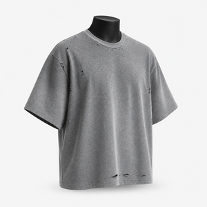 เสื้อยืดผู้ชายสไตล์วินเทจทรงโอเวอร์ไซส์ ผ้าฝ้ายพรีเมียม เสื้อผ้าสตรีทแวร์ลำลอง ขายส่งสำหรับผู้ค้าส่ง - Product Image 3