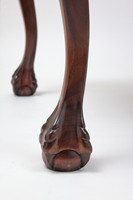 Console moderne antique en bois massif, longue et rectangulaire, avec pieds sculptés, couleur brun foncé, meuble d'entrée ou de salon