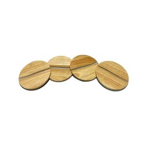 Posavasos redondos de resina y madera, posavasos de lujo con epoxi, posavasos personalizados con logotipo, vajilla minimalista, tapete para tazas para el hogar, hotel, restaurante - Product Image 1