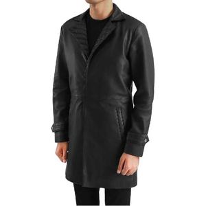 Abrigo de Cuero Negro Premium para el Invierno, Diseño Elegante, Comodidad Superior y Estilo Moderno para Hombres, Ropa para Clima Frío - Product Image 4
