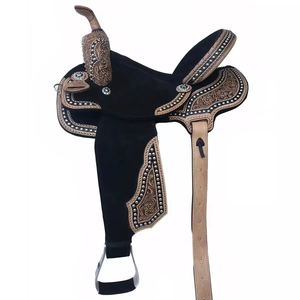 Selle de barrel racing western haut de gamme en cuir véritable, faite à la main, avec siège profond, pour l'équitation, le rodéo et les sentiers, performance équestre - Product Image 3