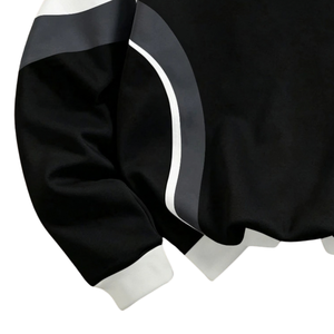 Black <b>White</b> Color Block Oversized French Terry Pullover Hoodie Custom Logo Long Sleeve Casual Streetwear <b>Sweatshirt</b> for <b>Men</b> - Product Image 6