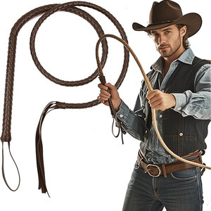 Látigo de Cuero Artesanal de Primera Calidad, Diseño Duradero, Mango Resistente, Ideal para Entrenamiento y Práctica - Product Image 1