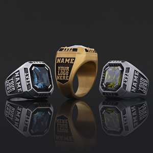 Bague personnalisée BOJ 002, gravée avec votre nom et vos logos sur mesure, faite à la main en argent 925 plaqué or, design unique, prix bas, en solde - Product Image 1