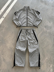 Nouvel ensemble survêtement coupe-vent d'hiver personnalisé pour homme, respirant, séchage rapide, veste et pantalon de sport pour la gym, la course et le fitness. - Product Image 1