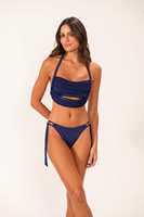 Ensemble bikini halter en corde macramé Olive, deux pièces, avec haut halter tressé à la main Sedona et bas de maillot tie-side coupe coquine, en cordon texturé couleur sauge