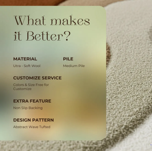 Tapis en laine tufté à la main, irrégulier, de haute qualité, motif moderne, fait main, écologique, pour salon, chambre d'enfants, hôtels, bureau - Product Image 5