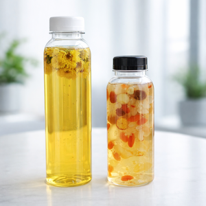 Botella Cuadrada de Plástico PET de 350-500 ml con Tapa Hermética para Bebidas, Jugos, Refrescos y Champán, Segura para Aceites Esenciales - Product Image 6