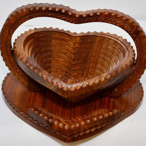 Eco Friendly Modern Multifunctional Wooden Dry <b>Fruit</b> Basket Handmade Snack Bowl for Home Decor and Gifting Tradebyd - Product Image 1