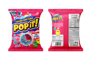 Bonbons gélifiés fruités marron croustillants de haute qualité du fabricant, en forme de cube Popit, confiserie en poudre de lait, 25g - Product Image 4