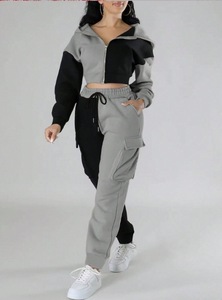 Ensemble de travail deux pièces pour femmes, automne, décontracté, coupe-vent, antibactérien, respirant, veste à capuche et pantalon uniforme - Product Image 2