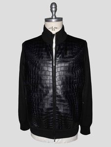Veste en cuir véritable pour homme, style peau de serpent - Product Image 3