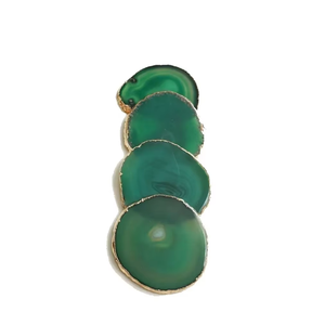 Posavasos de ágata de ónix verde de alta calidad en oferta, posavasos redondos de piedra de cristal para bebidas de mesa con soporte para café para el hogar - Product Image 3