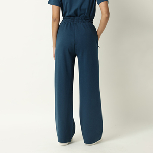 <b>Women's</b> Wide Leg Knitted Pants High Waist Drawstring Loose Fit Full Length Solid Color Casual Autumn <b>Trousers</b> - Product Image 5