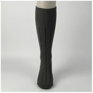 <b>Knee</b> <b>High</b> <b>Socks</b> Solid Gray Knitted Regular Style Sports <b>Socks</b> - Product Image 1