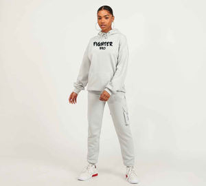 Ensemble de survêtement en coton pour femme, tissu respirant, coupe ajustée, marque privée, production en gros, vêtements de sport, fitness, tenue décontractée - Product Image 3