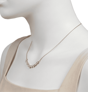 Collar de Diamantes Curvos con Certificación IGI, Oro Sólido de 14K/18K, Joyería Delicada Minimalista para Boda, Engaste de Puntas - Product Image 4