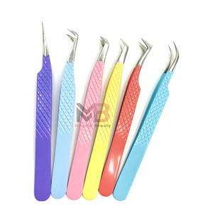 Nouvelles pinces à épiler de haute qualité pour cils, en acier inoxydable, multicolores, à pointe fine. - Product Image 5