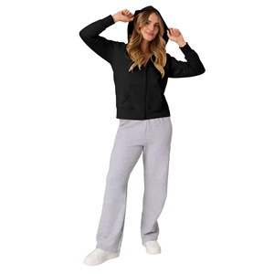 Sudaderas con capucha de forro polar 100% algodón para invierno, con hombros caídos, oversize, con cremallera completa, para niñas, con estampado frontal personalizado, para mujer - Product Image 5