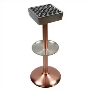 Metal Floor Shiny Smoking Tray With Standing Tall Silver Colored Finishing Design Stand - Product Image 1