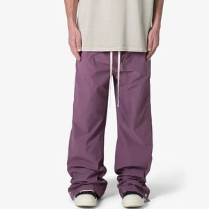 Customized High Quality Unisex Casual Twill Mid Waist Nylon Sweatpants <b>Baggy</b> Windbreaker <b>Track</b> <b>Pants</b> Plus Size Wide Leg - Product Image 1