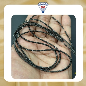Cuentas facetadas de diamante negro natural en forma de tubo, 2-2.5mm, 15 quilates, sueltas, sin tratar, de diamante africano, para joyería, collar, pulsera, calidad AAA - Product Image 2