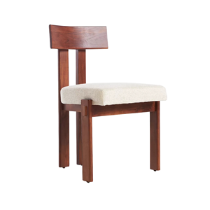 Solid Teak Wood Modern <b>Dining</b> <b>Chair</b> Minimalist Design Upholstered Seat Wooden Frame Elegant Restaurant Hotel Cafe Furniture - Product Image 1