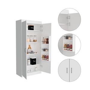 Armadio Dispensa Cherry Hill a 5 Ripiani Bianco per Organizzazione Cucina - Product Image 3