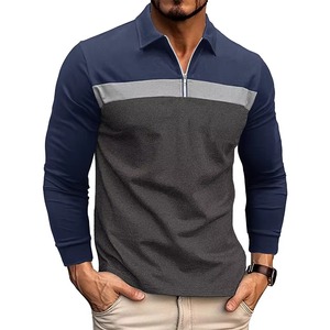 Camiseta de punto de manga corta para hombre con bloques de color, cuello redondo, ajuste regular, uso casual, ribete en contraste, granate, azul marino, gris, transpirable - Product Image 6
