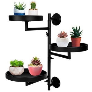 Teak Wood Industrial Wall Hanging Plant Shelf | Handcrafted Wooden <b>Planter</b> Stand with Wall Mount - Product Image 2