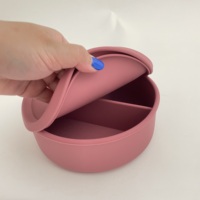Boîte à lunch en silicone à 3 compartiments, capacité de 1000 ml, qualité alimentaire, hermétique, compatible micro-ondes/réfrigérateur/lave-vaisselle, contenants de stockage alimentaire