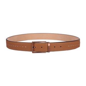 Cinturón Formal de Cuero Genuino para Hombre, Color Marrón, Hebilla de Cobre Rectangular, Diseño Sólido y Duradero - Product Image 2
