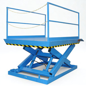 Plateforme élévatrice à ciseaux hydraulique avec garde-corps de sécurité, équipement de levage industriel robuste pour usage en entrepôt - Product Image 2