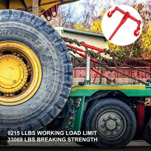 Cinghie di Fissaggio a Cricchetto da 3/8''-1/2'' con Ganci G70, Carico di Lavoro Sicuro 9.215 LBS, Lunghezza Regolabile, Catene Grado 70-80, Fissatori per Prodotti - Product Image 2