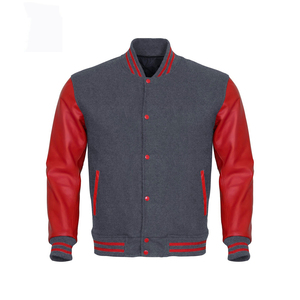 Veste universitaire blanche pour homme de qualité supérieure, avec garniture noire et fermeture à boutons, décontractée, respirante, pour l'automne, vente en gros - Product Image 6