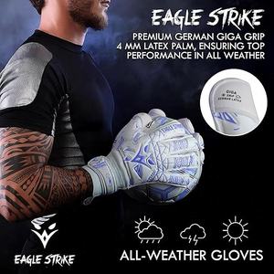Guantes de Portero Eagle Strike Personalizables Blancos de Látex con Agarre, Protección de Muñeca, Transpirables, Ajustables y Antideslizantes, MOQ - Product Image 4