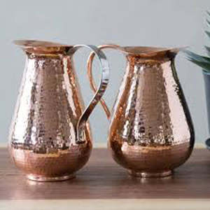 Jarra Moderna Bold Blossom 100% Cobre Puro Martillado con Asa, Embalaje en Caja Cilíndrica, a Prueba de Fugas, Apta para Lavavajillas, Grande - Product Image 2