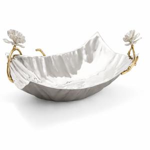 Bandeja Decorativa Redonda de Lujo Hecha a Mano con Incrustaciones de Hueso, Diseño Floral Azul y Blanco, Plato para Mesa de Centro, Madreperla - Product Image 5