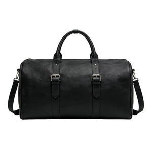 Sac de voyage en cuir PU souple vintage de qualité supérieure, vente en gros, logo personnalisé en relief, sangle à double boucle, sac de voyage pour le week-end - Product Image 2