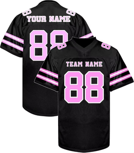 Camiseta de Fútbol Americano Personalizable con Cuello en V, Manga Corta, Transpirable, de Secado Rápido, Antibacteriana, Colores y Diseños Personalizados - Product Image 1
