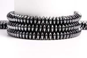 ลูกปัดเฮมาไทต์สีดำธรรมชาติทรงรอนเดลล์ สำหรับทำเครื่องประดับ สร้อยข้อมือ สร้อยคอ งานฝีมือ DIY - Product Image 6