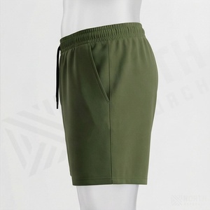 Pantalones Cortos Deportivos de Algodón 100% para Hombre, con Logotipo Personalizado, Tejido Sólido, para Gimnasio, Natación, Playa, Verano, Color Liso, Servicio OEM, Estilo Premium - Product Image 3