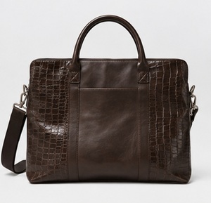 Sac à main pour ordinateur portable en cuir véritable de qualité supérieure, grand format, style vintage, pour hommes, motif alligator, sac messager d'affaires, voyage - Product Image 1