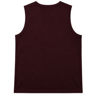 Camiseta sin mangas para hombre, color granate oscuro, diseño minimalista con logo, chaleco informal de verano, camiseta deportiva para gimnasio, entrenamiento, musculación, ropa deportiva de algodón - Product Image 2