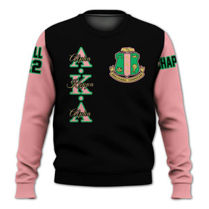 Sweat-shirt à col rond Alpha pour homme, couleur rose Alpha, vêtements décontractés d'hiver, coupe classique, pull en tricot, polyester/coton polaire - Product Image 2
