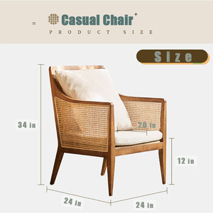 Mid-Century Modern 24'' Rattan Dining <b>Chairs</b> - Product Image 3