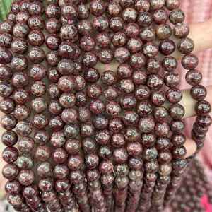 Perles en pierre d'Eudialyte en gros, perles de pierres précieuses rouges naturelles en fil pour la fabrication de bijoux et les loisirs créatifs - Product Image 1