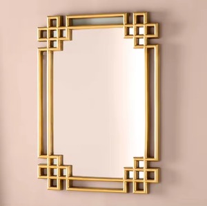 Modern Farmhouse Brass <b>Wall</b> <b>Mirror</b> Framed Decorative <b>Rectangle</b> Design Handmade Eco-Friendly Durable - Product Image 2