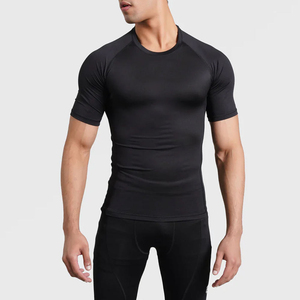 <b>Men's</b> Jersey <b>Compression</b> T-<b>Shirt</b> Quick Dry Breathable Round Neck Short Sleeve Front Logo Blank Design Athletic Gym Workout - Product Image 2