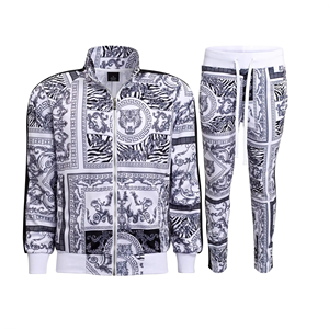 Ensemble de survêtement homme printemps-été, personnalisé, imprimé, délavé à l'acide, couleur unie, mode, 2 pièces, à capuche, léger, de luxe, pour soirée - Product Image 1